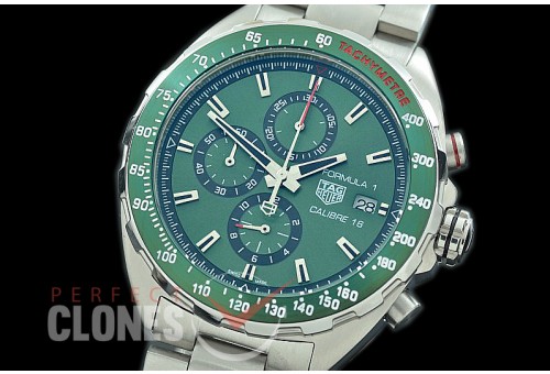 0 0 0 0 TGF1-00302 Formula 1 Chronograph SS/SS Green OS 10 Qtz