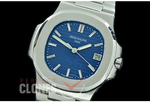 PP00508S BP Nautilis 5711 40th Anniverary Limited Edition SS/SS Blue Miyota 9015 Modified Calibre 324SC