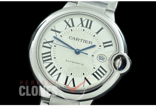 0 0 0 0 0 CARBA-42-101S V6F/XF/VXF Ballon de Cartier Men 42 SS/SS White A-2824