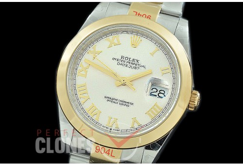 0 0 R41DJT-370 GMF 904L Steel 126333 Smooth/Oyster SS/YG Silver Roman Asian 2824 