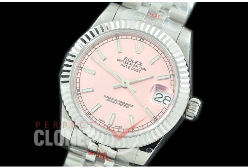 R31DJS-105 GMF 904 Steel Datejust Midsize 278274 SS/SS Fluted/Jubilee Rose Pink Sticks Asian Clone 2824