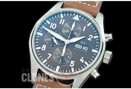 0 0 IWP00084 Pilot Chronograph 377713 Antoine de Saint Exupery Limited Edition SS/LE Brown A-7750
