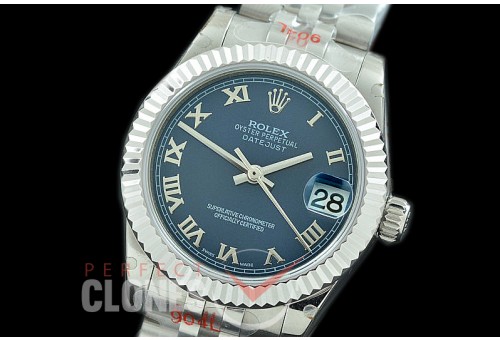 R31DJS-124 GMF 904 Steel Datejust Midsize 278274 SS/SS Fluted/Jubilee Blue Roman Asian Clone 2824