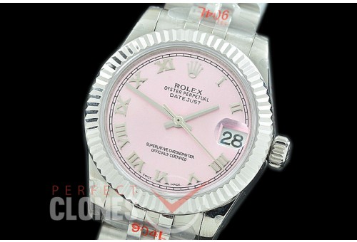 R31DJS-125 GMF 904 Steel Datejust Midsize 278274 SS/SS Fluted/Jubilee Rose Pink Roman Asian Clone 2824