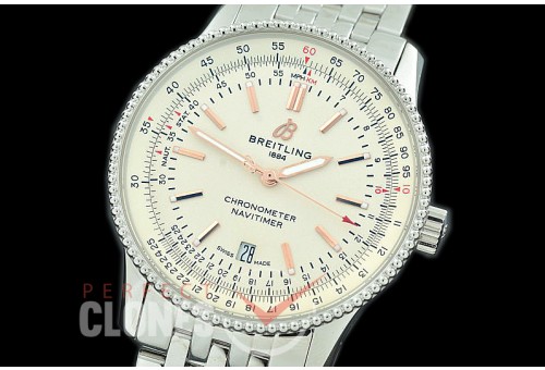 BLNV-41-101 TBF Navitimer 41mm Automatic SS/SS White A-2824 