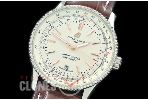BLNV-41-101L TBF Navitimer 41mm Automatic SS/LE White A-2824 