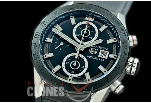 0 0 0 0 0 TGCH1-026R XF/VSF Carrera Heuer-01 Chronograph SS/RU Black A-7750