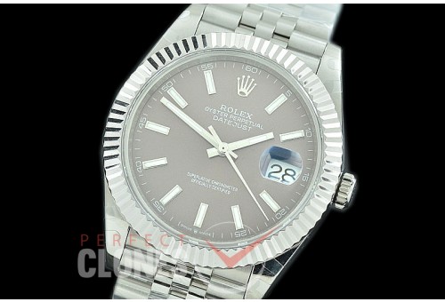 R41DJS-3235-103 BP 126334 Datejust 41mm SS/SS Fluted/Jubilee Dark Rhodium Sticks VR 3235 