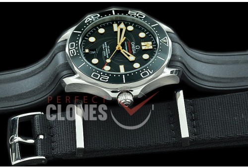 0 0 0 OM300M-038R OMF Seamaster Diver 007 Limited Edition 300M SS/RU Black Asian 2824 Mod 8800 - Free Nato Strap Bundle