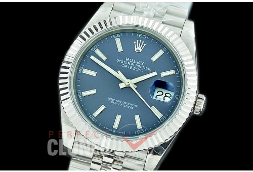 R41DJS-3235-104 BP 126334 Datejust 41mm SS/SS Fluted/Jubilee Blue Sticks VR 3235 