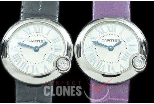 CARBB-101 V6F/XF/VSF 2020 Ballon Blanc de Cartier 30mm Ladies SS/LE White Swiss Quartz 