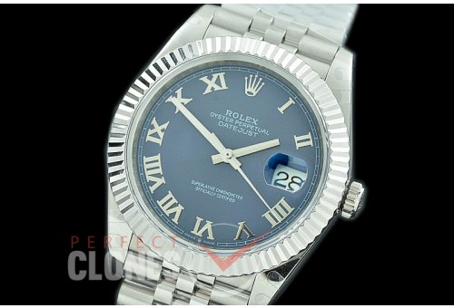 R41DJS-3235-124 BP 126334 Datejust 41mm SS/SS Fluted/Jubilee Blue Roman VR 3235 