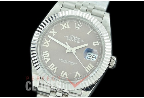 R41DJS-3235-123 BP 126334 Datejust 41mm SS/SS Fluted/Jubilee Dark Rhodium Roman VR 3235 