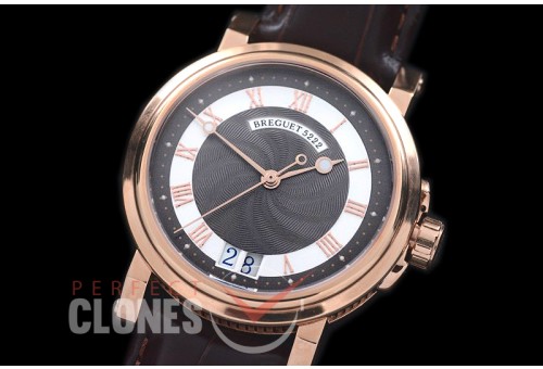 0 BR18108 Big Date Marine Automatic RG/LE Black Customized Perpetual Big Date Movt