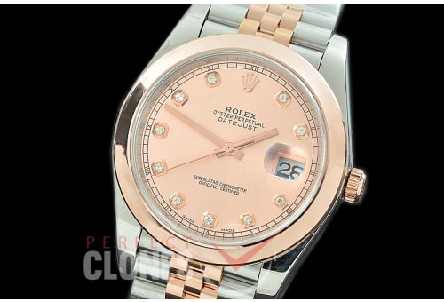 R41DJTR-165J NF Datejust II 126331 904L Steel Smooth/Jubilee SS/RG Rose Gold Diamonds SA 3235