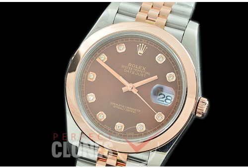 R41DJTR-166J NF Datejust II 126331 904L Steel Smooth/Jubilee SS/RG Gold Diamonds SA 3235