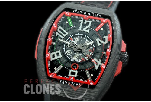 0 0 0 FMVG-014 Vanguard V45 SCDT Carbonnr Automatic VANGUARD RACING SKELETON 'LA MEJOR CARRERA DEL MUNDO' FC/RU Black Skeleton/Red Miyota 8205 
