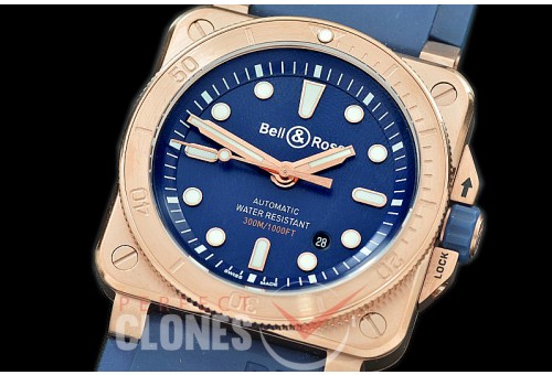 0 0 0 BR03-92-052 BR03-92 Diver RG/RU Blue Miyota 9015 