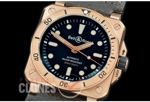 0 0 0 BR03-92-051 BR03-92 Diver RG/LE Black Miyota 9015 
