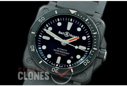 0 0 0 BR03-92-061 BR03-92 Diver PVD/LE Black Miyota 9015 