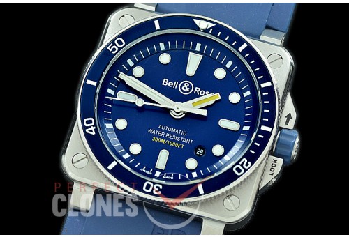 0 0 0 BR03-92-062 BR03-92 Diver SS/RU Blue Miyota 9015 