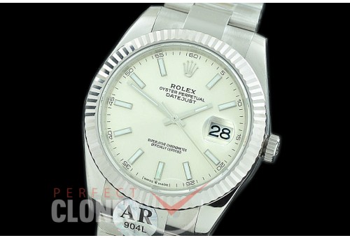 0 0 R41DJS-981 JF/ARF 904L Steel 126334 Oyster SS/SS 2019 Silver Sticks Asian 2824/3235 Mod