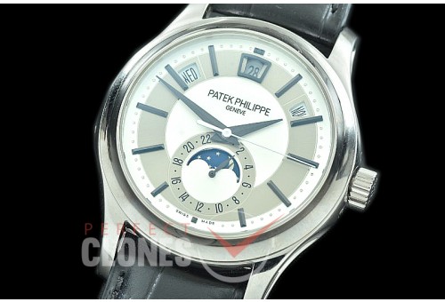 PP-5205-151 GRF 5205 V2 Annual Calendar / Moon Phase Complications SS/LE White Asian Clone Calibre 324 S QALU24H/206 Movement 