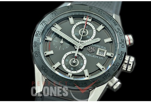 0 0 0 0 0 TGCH1-027R XF/VSF Carrera Heuer-01 Chronograph SS/RU Grey A-7750