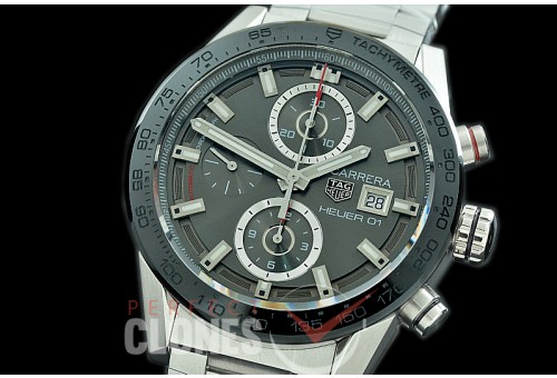 0 0 0 0 0 TGCH1-027 XF/VSF Carrera Heuer-01 Chronograph SS/SS Grey A-7750 
