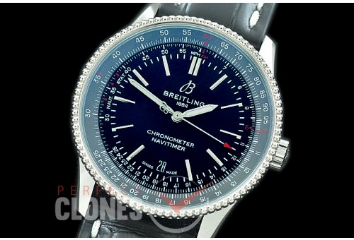 BLNV-41-104L TBF Navitimer 41mm Automatic SS/LE Black A-2824 