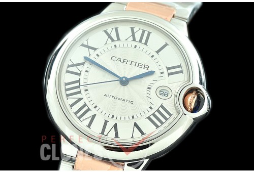 0 0 0 0 0 CARBA-42-316S V9F18K Wrapped Ballon de Cartier Men 42 SS/RG/SS White M-9015 Mod to Calibre 1847