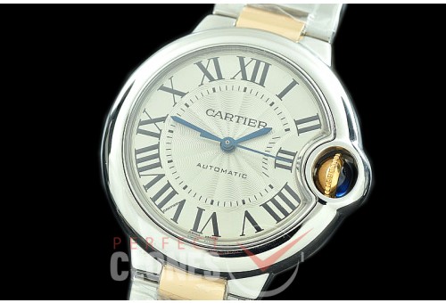 0 0 0 0 0 CARBA-33-311S V9F18K Wrapped Ballon de Cartier Ladies 33 SS/YG/SS White Seiko NH05 