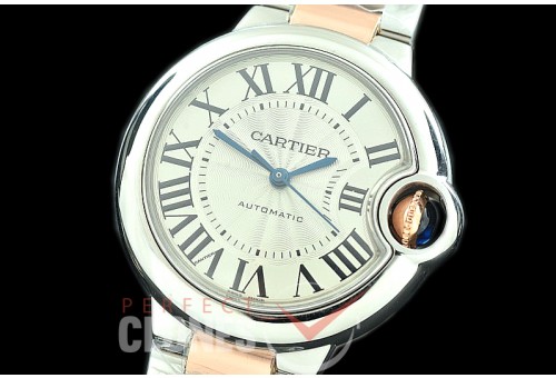 0 0 0 0 0 CARBA-33-316S V9F18K Wrapped Ballon de Cartier Ladies 33 SS/RG/SS White Seiko NH05 