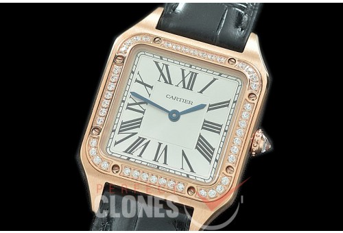 CAR-SD-211D F1-F 2019 Santos-Dumont Ladies RG/LE White Swiss Quartz 