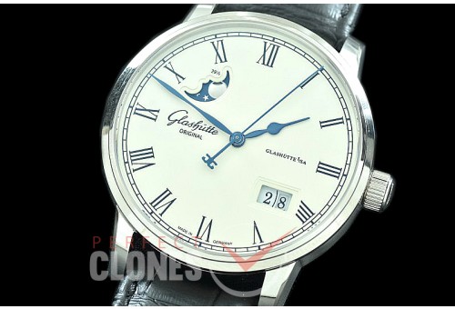 0 0 0 GL-SEN-011 Senator Excellence Panoramadatum SS/LE White Asian Custom Movt 