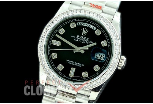 R36DDS-012D GMF 128349RBR 2019 DayDate SS/SS Fluted/President Black Diamonds A-2836