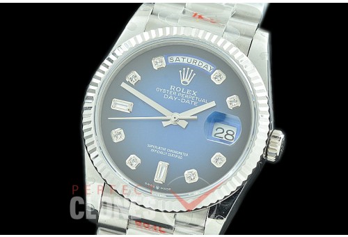 R36DDS-014 GMF 128239 2019 DayDate SS/SS Fluted/President Blue Diamonds A-2836