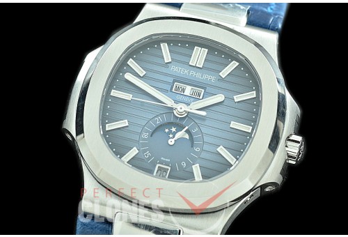 PP-5726-103L GRF V3 Nautilus 5726 Annual Calender SS/LE Blue Miyota 9100 Mod to Calibre 324