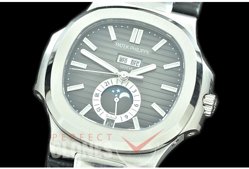 PP-5726-102L GRF V3 Nautilus 5726 Annual Calender SS/LE Grey Miyota 9100 Mod to Calibre 324