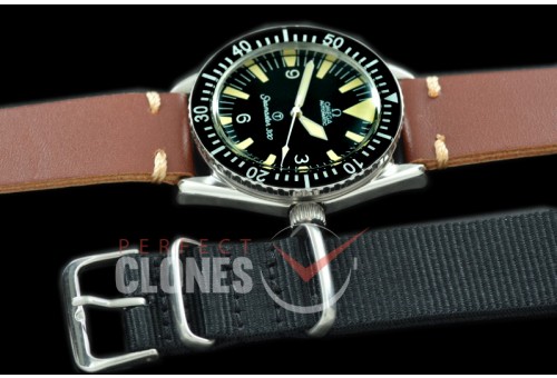 0 0 OMSEV00102 ANF Vintage Seamaster 300M SS/LE Black A-2836 - Free Nato Strap Bundle 