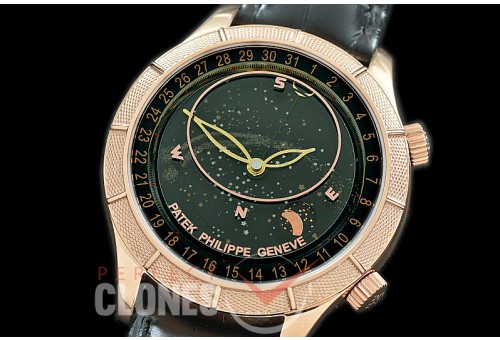 0 0 0 PPSM-6102-107 V9F 6102R Sky Moon Celestial Automatic RG/LE Black Asian Custoomized