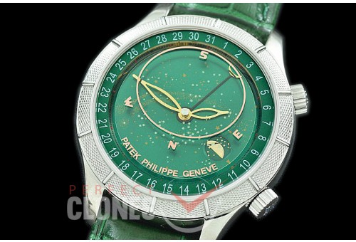 0 0 0 PPSM-6102-103 V9F 6102P Sky Moon Celestial Automatic SS/LE Green Asian Custoomized