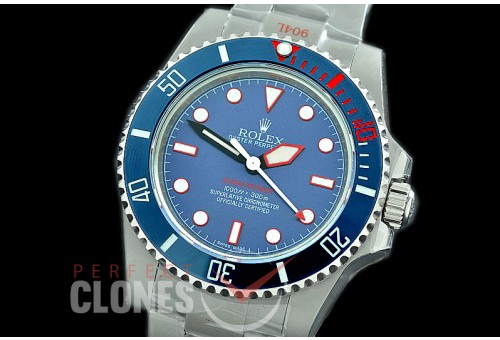 0 0 0 RLSS-LADG-011 GMF 904L Steel Les Artisans De Geneve "Rough Matt Driver" Submariner No Date114060 SS/SS Blue SA 3130 - Special Offer !