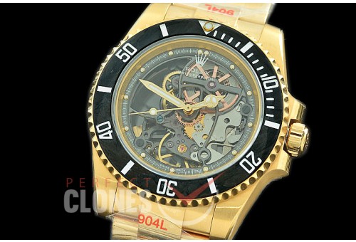 0 0 0 RLSF-LADG-111 Les Artisans De Geneve "Andreas Pirlo Limited Ed" Submariner No Date114060 YG/YG Skeleton SA 3130