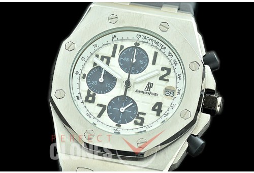 AP26400-906R Royal Oak Offshore Chronograph 26400 SS/RU White/Blue Seiko VK6 Quartz