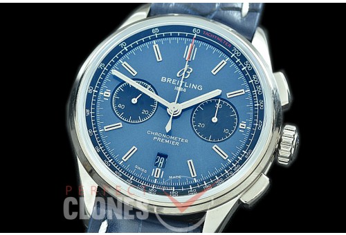 BL-PB01-103 GF Premier B01 Chronograph SS/LE Blue A-7750 