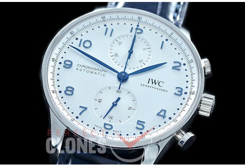0 0 0 0 IWPG00012 ZF IW371605 Portugieser Chrono SS/LE White/Blue A-7750