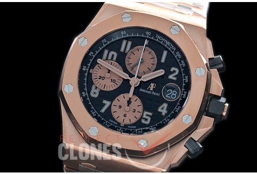 AAP00130S 2020 JF/ARF Royal Oak Chrono 26470 RG/RG Black A-3126 Sec@