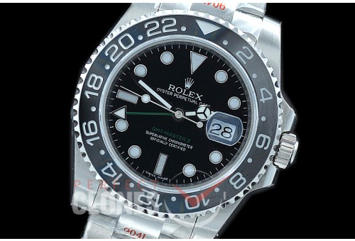 0 0 0 0 0 RLGS00931 GMF V4 904L Steel GMT 116710LN SS/SS Black SA 3186 CHS