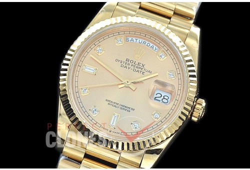 R36DDF-3255-215 BP 128238 2019 DayDate YG/YG Fluted/President Gold Diamonds SA 3255